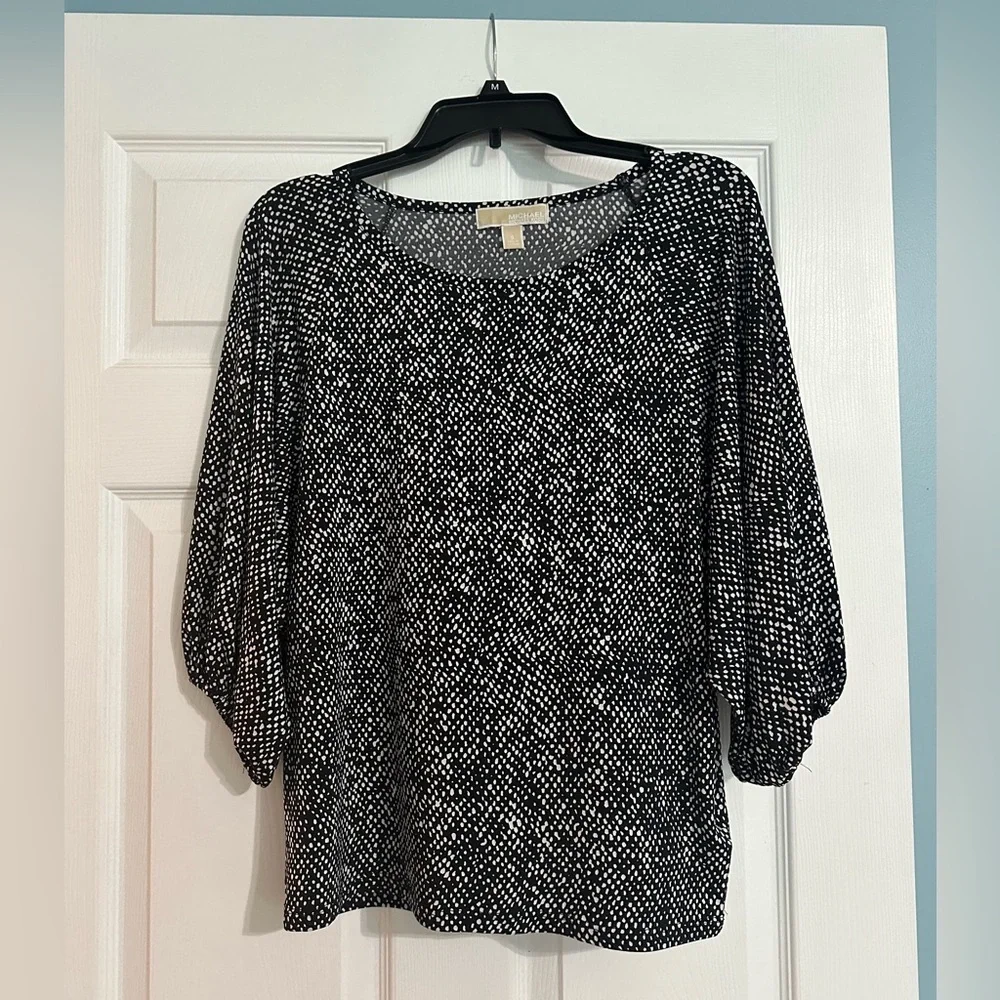 Michael Kors Women’s Printed 3/4 Sleeve Top Stretch Blouse‎ - Size Small